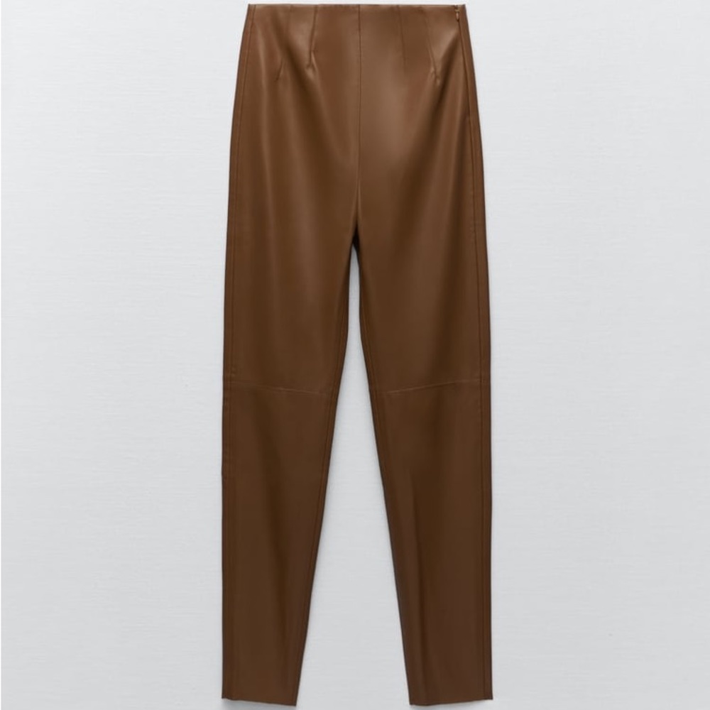 Zara High Waisted Leather Leggings